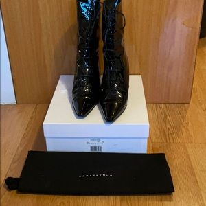 Dorateymur Radio Lace Up Black Patent Boot